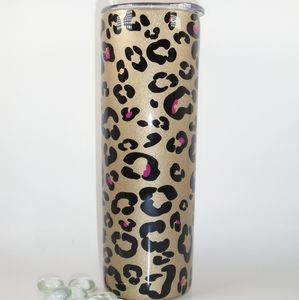 Leopard print stainless tumbler